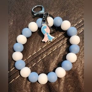 Silicone bead keychain for Infant Loss Awareness